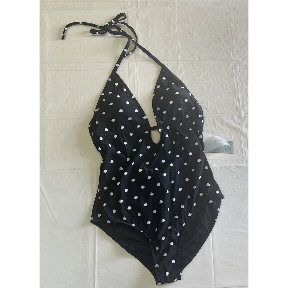 Coastal Blue Women's One Piece Polka Dot Swimsuit SZ M (8-10)